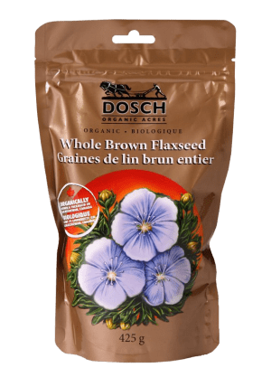 Bag of Dosch Organice Acres Whole Brown Flaxseed