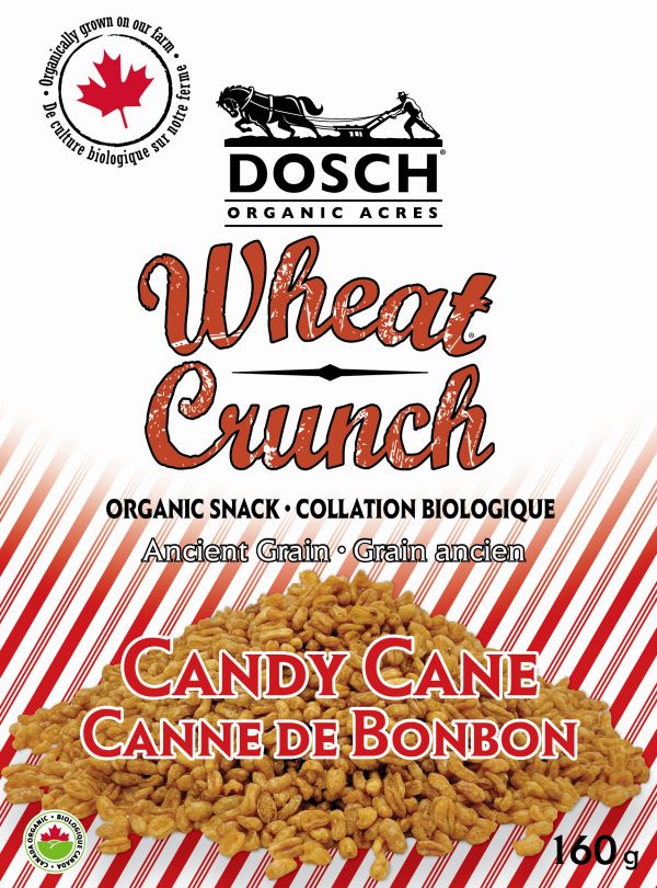Candy cane flavored wheat crunch